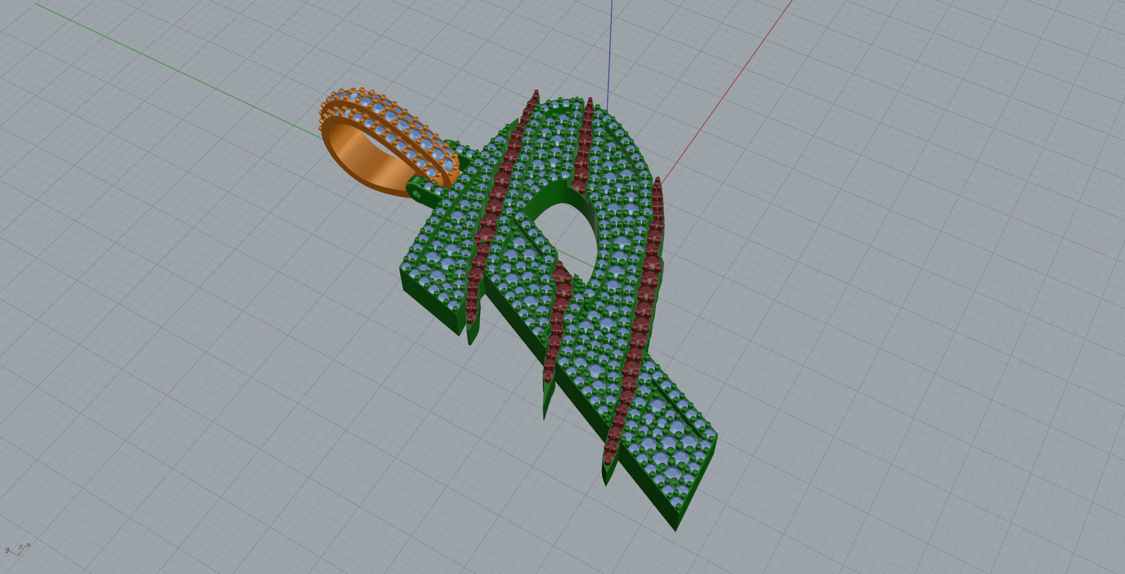 Claw Font P 3D print model_4