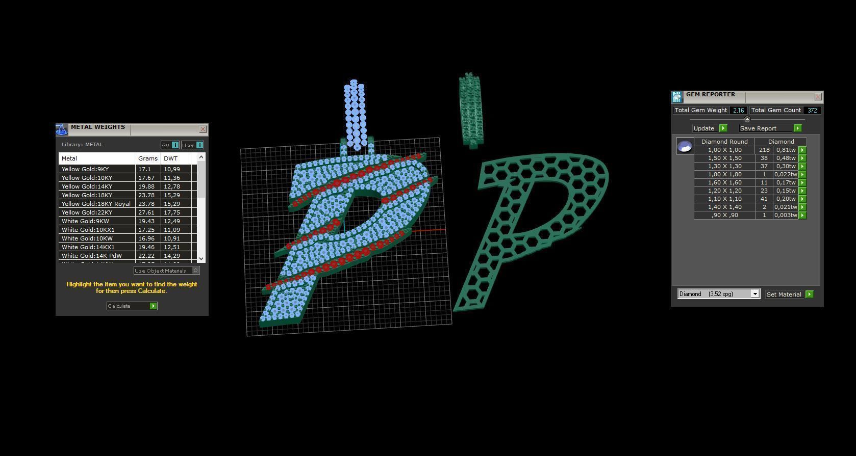 Claw Font P 3D print model_3