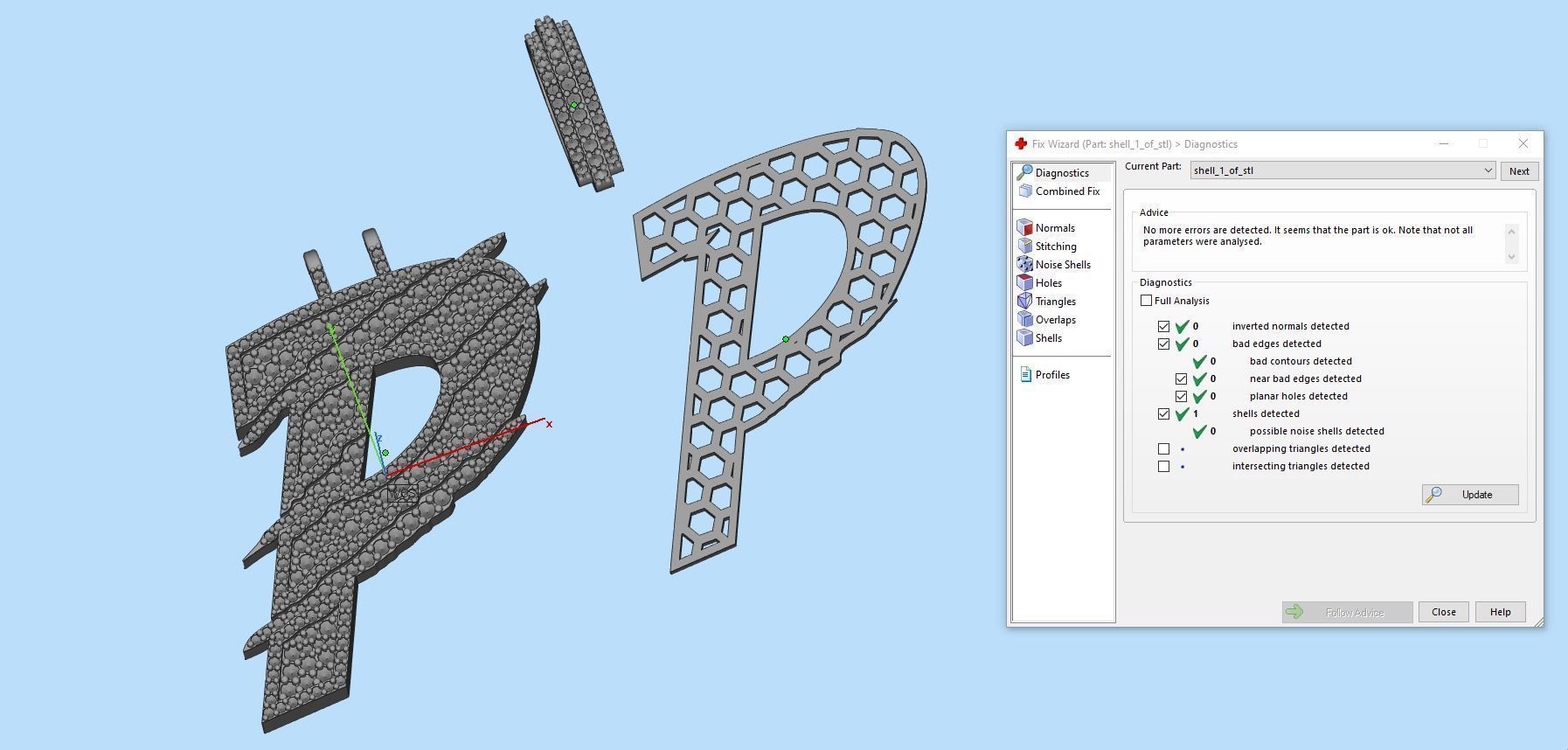 Claw Font P 3D print model_2