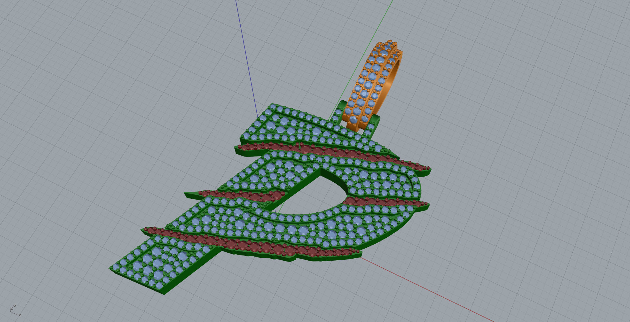 Claw Font P 3D print model_7