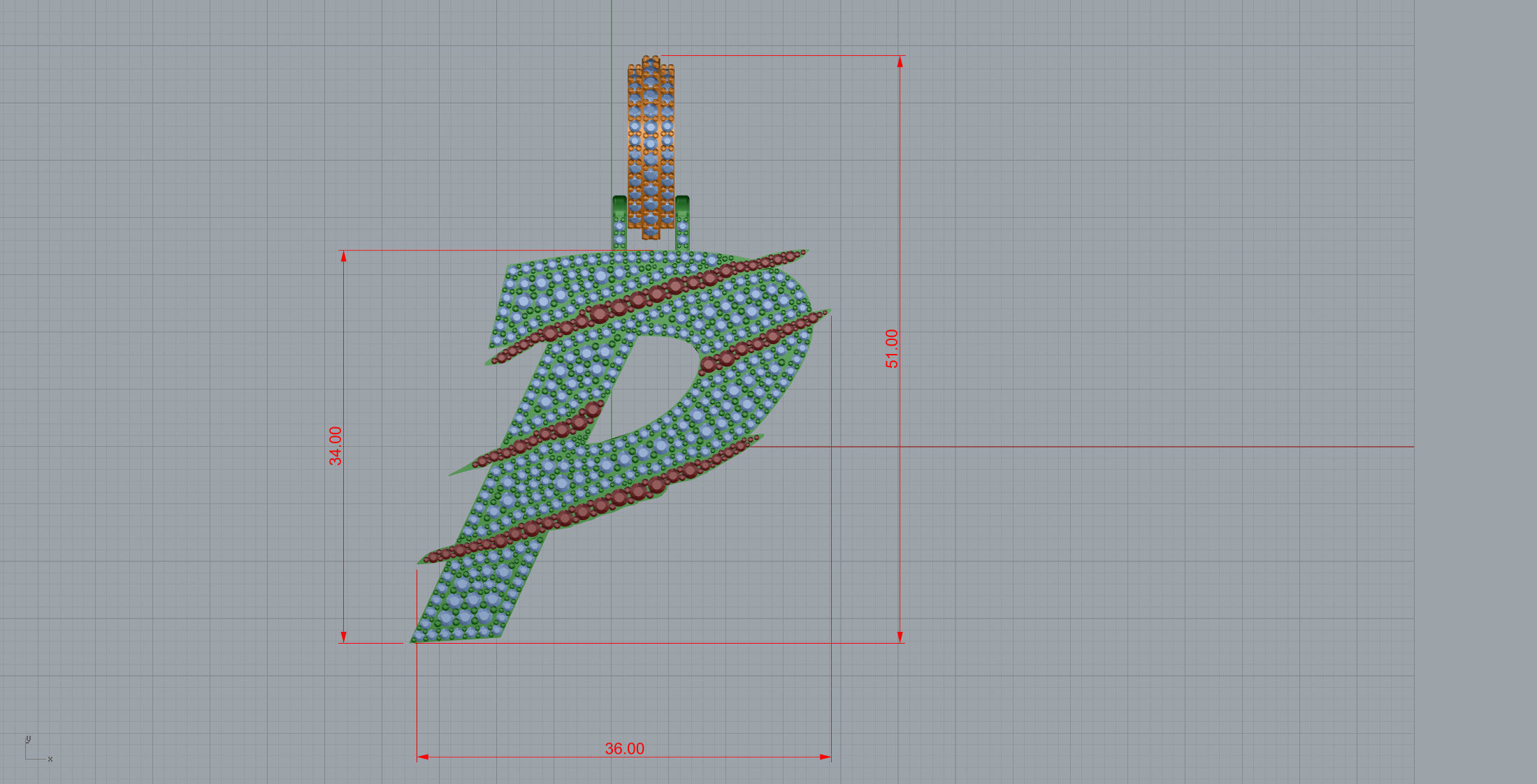 Claw Font P 3D print model_8