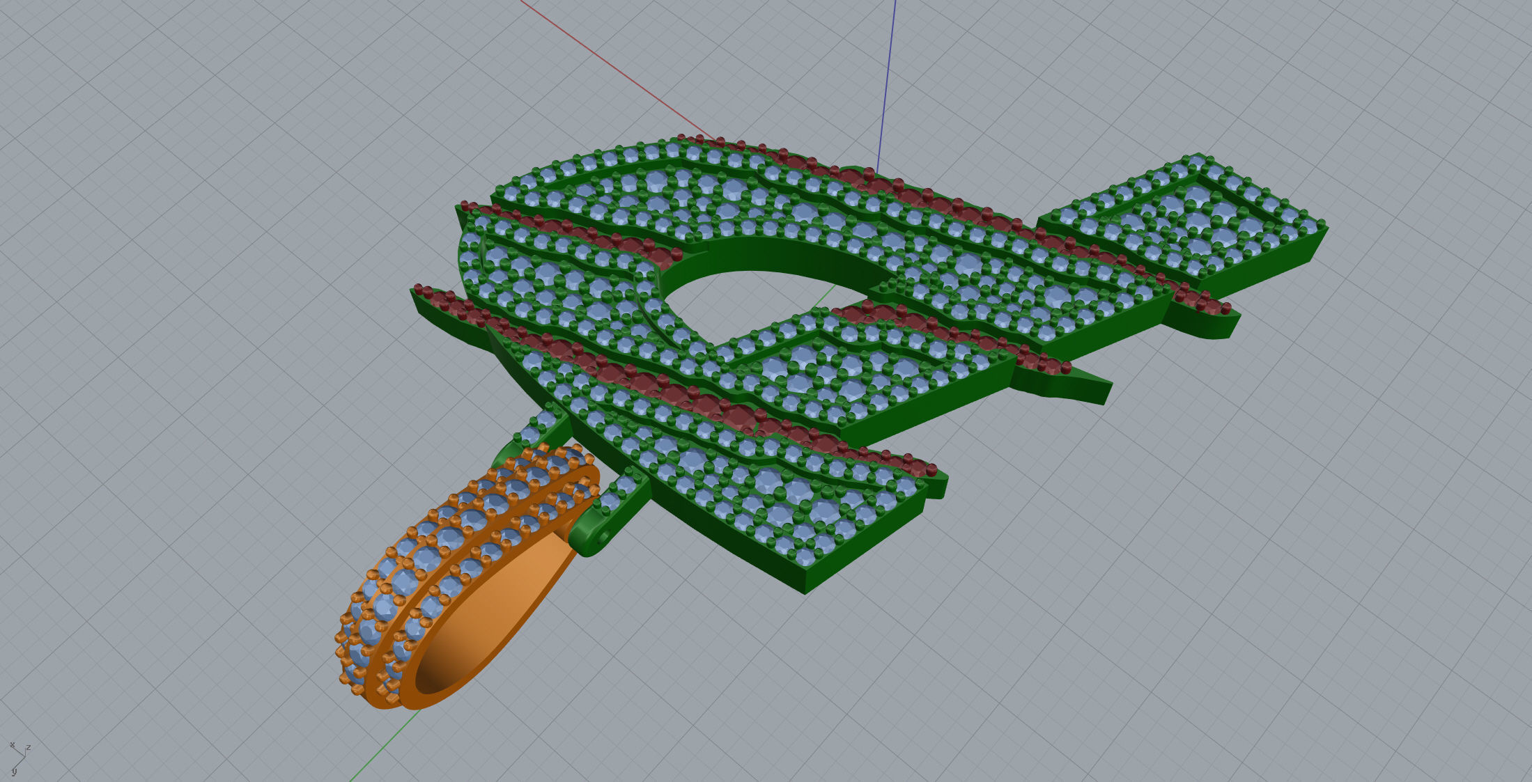 Claw Font P 3D print model_5