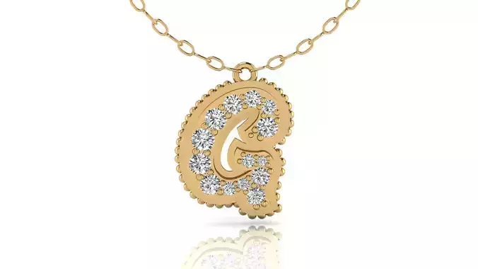 Alphabet Andala Beads Diamond Letter Pendant G