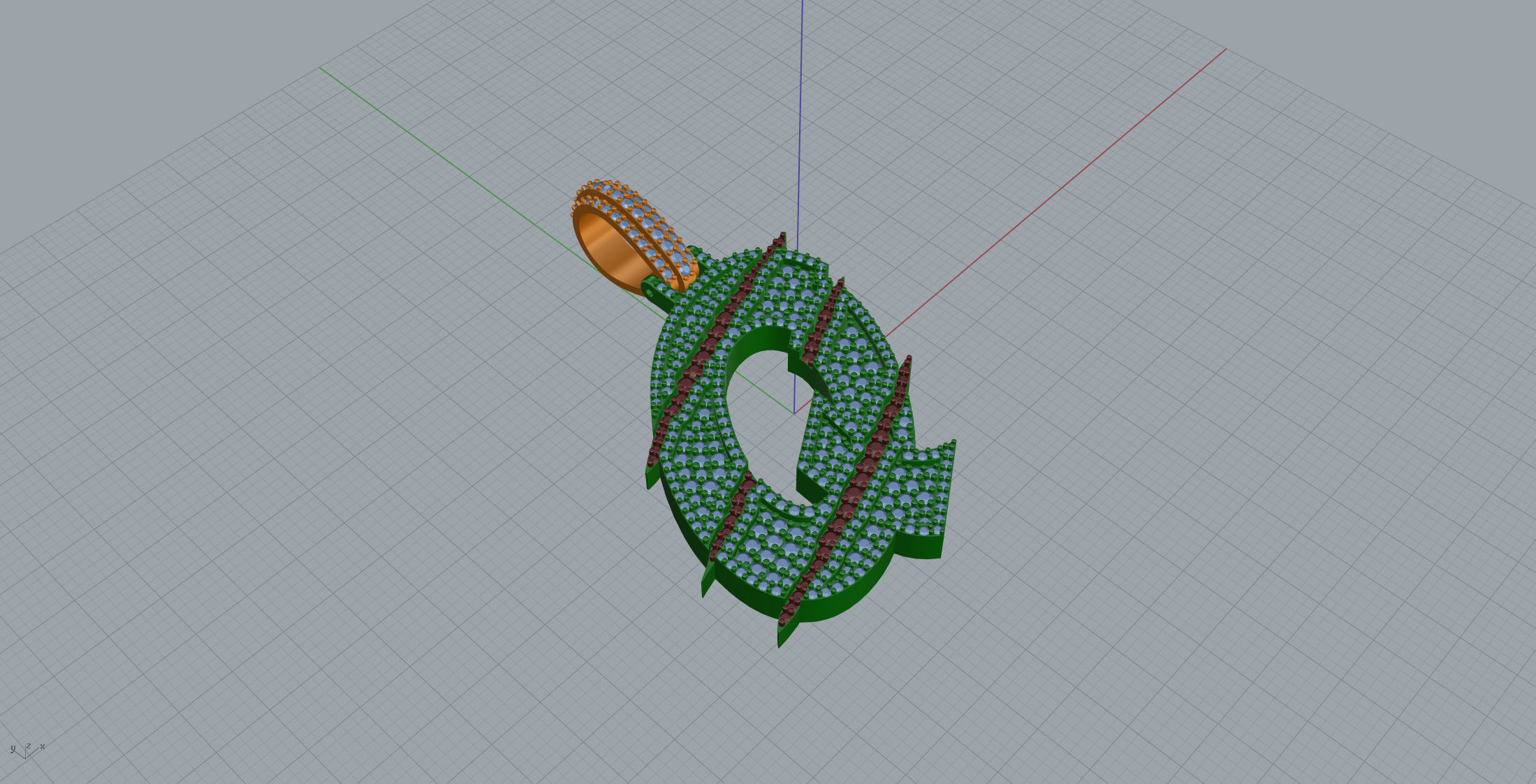 Claw Font Q 3D print model_1