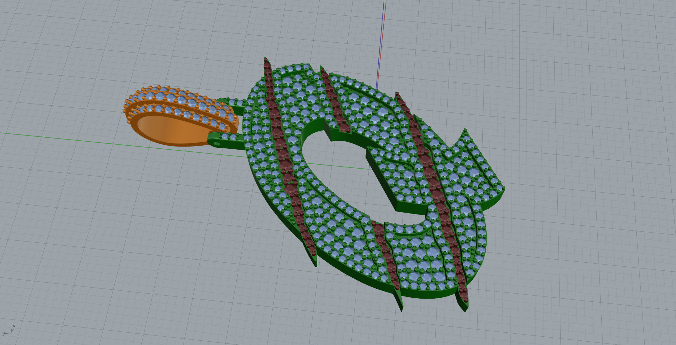 Claw Font Q 3D print model_4