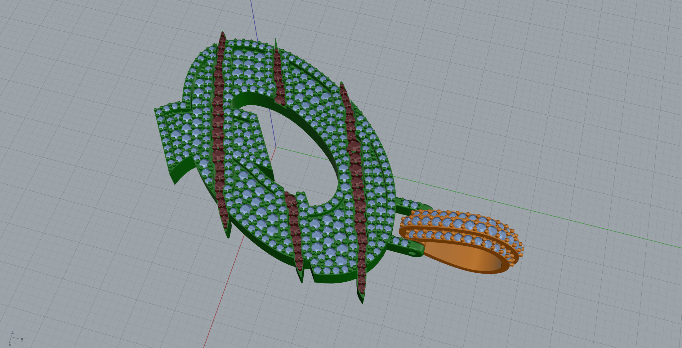 Claw Font Q 3D print model_6