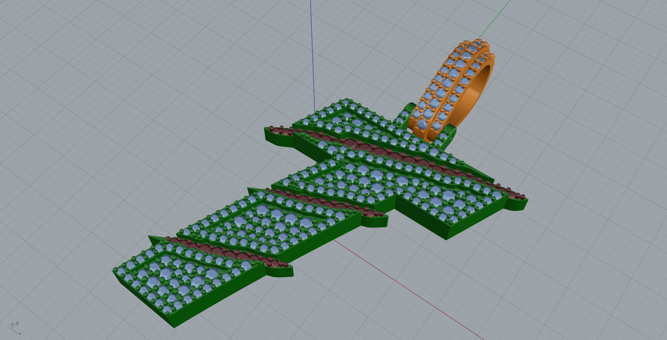 Claw Font T 3D print model_7