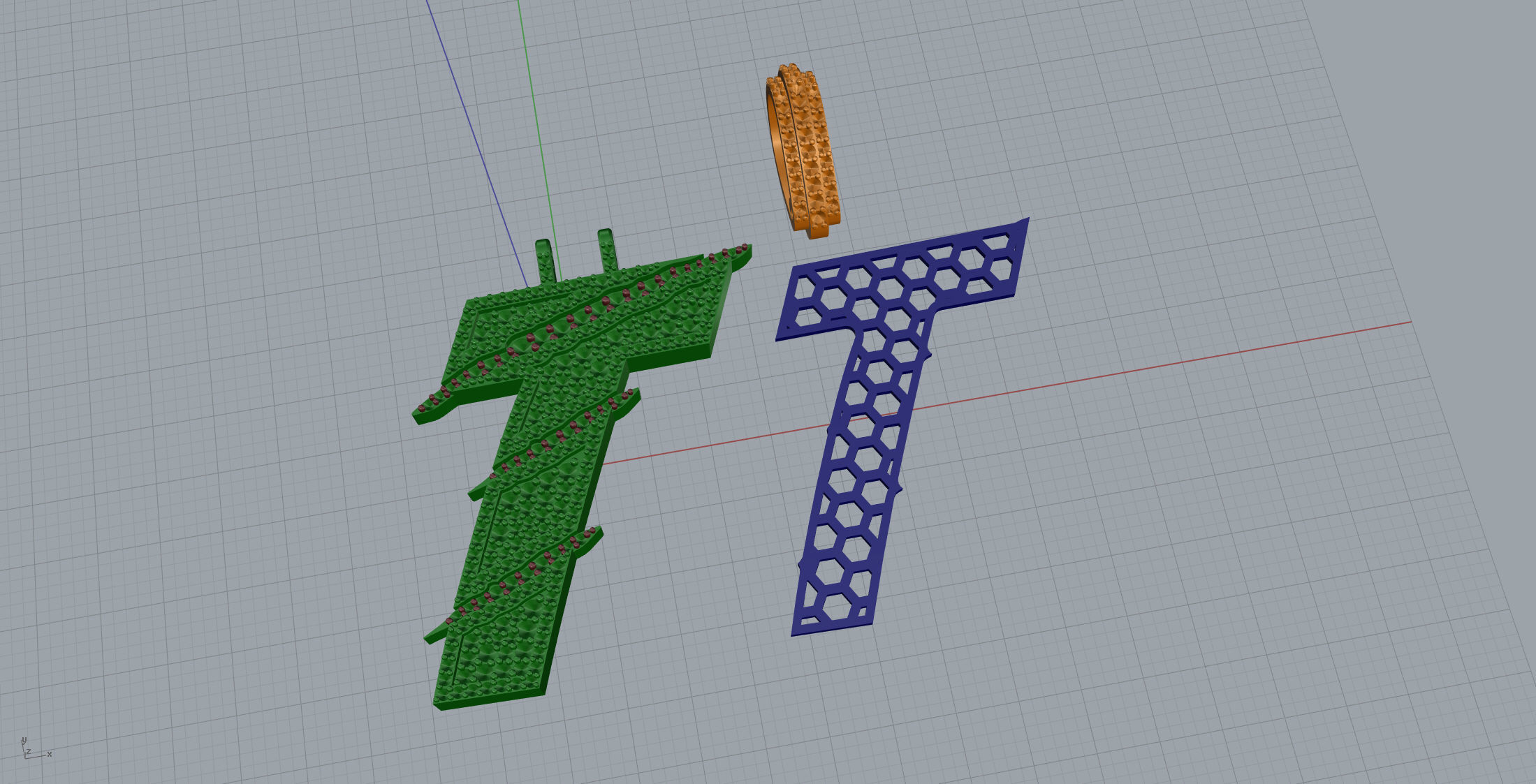 Claw Font T 3D print model_10