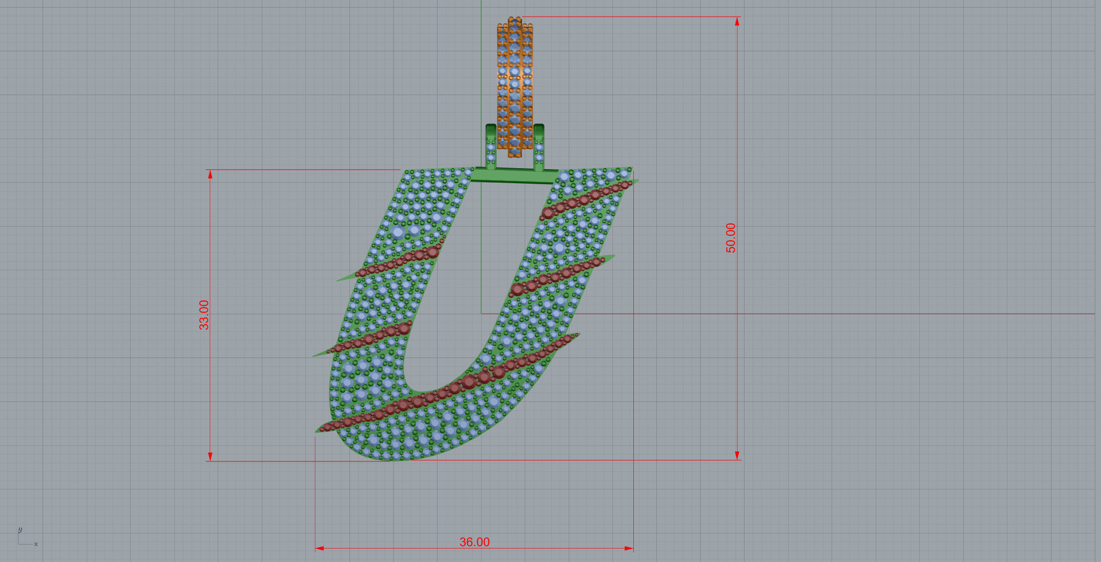 Claw Font U 3D print model_8