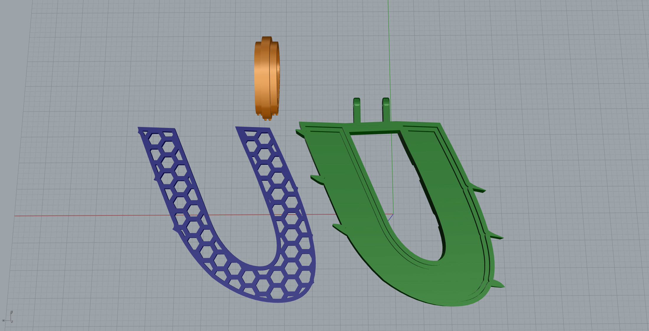 Claw Font U 3D print model_11