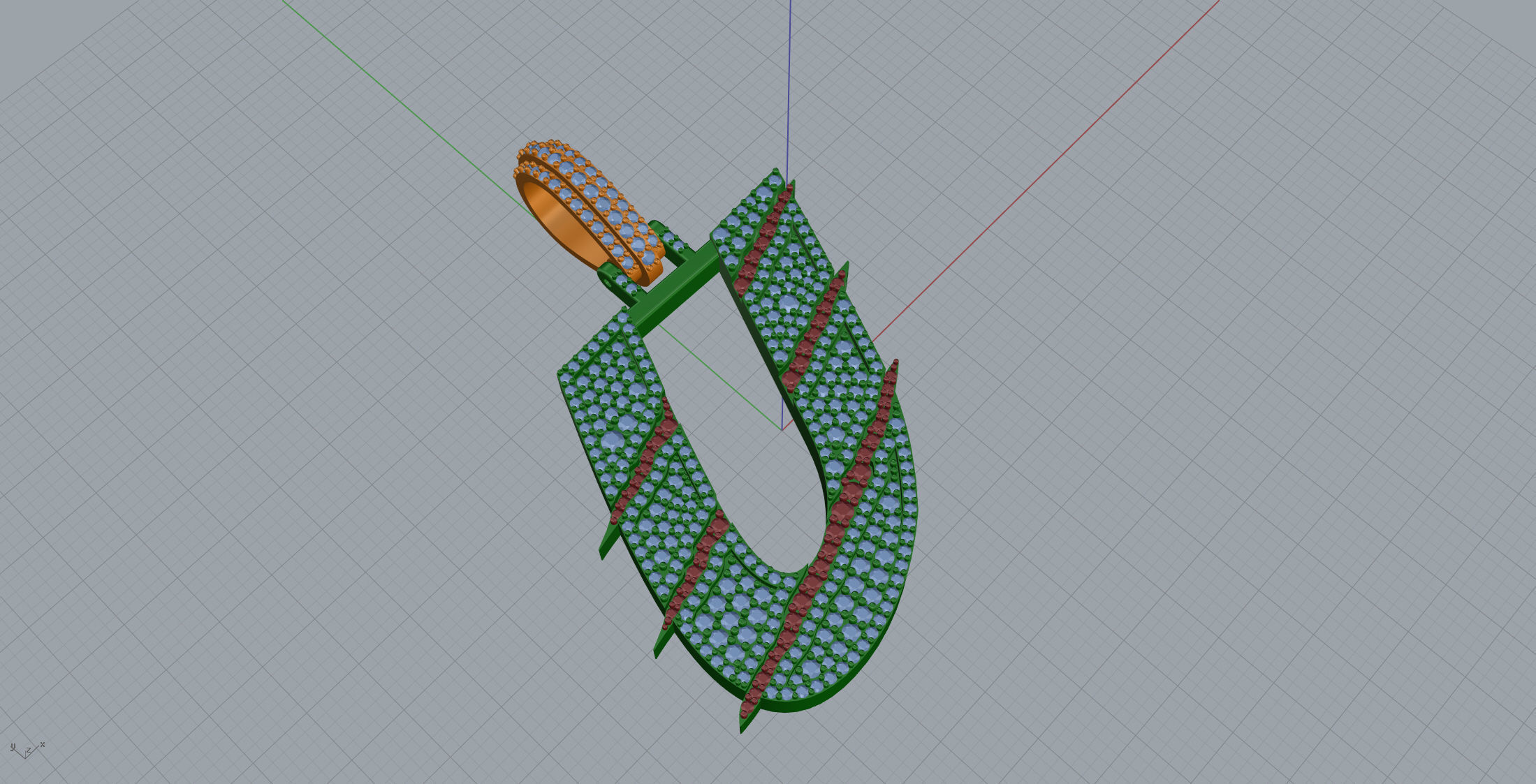 Claw Font U 3D print model_1