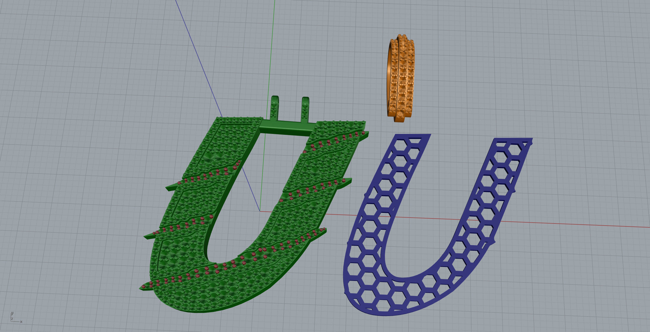 Claw Font U 3D print model_10
