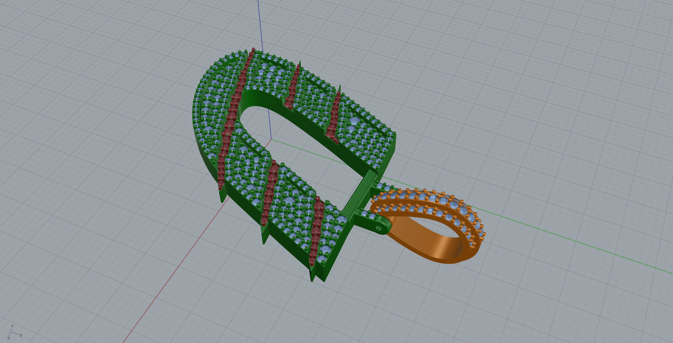 Claw Font U 3D print model_6