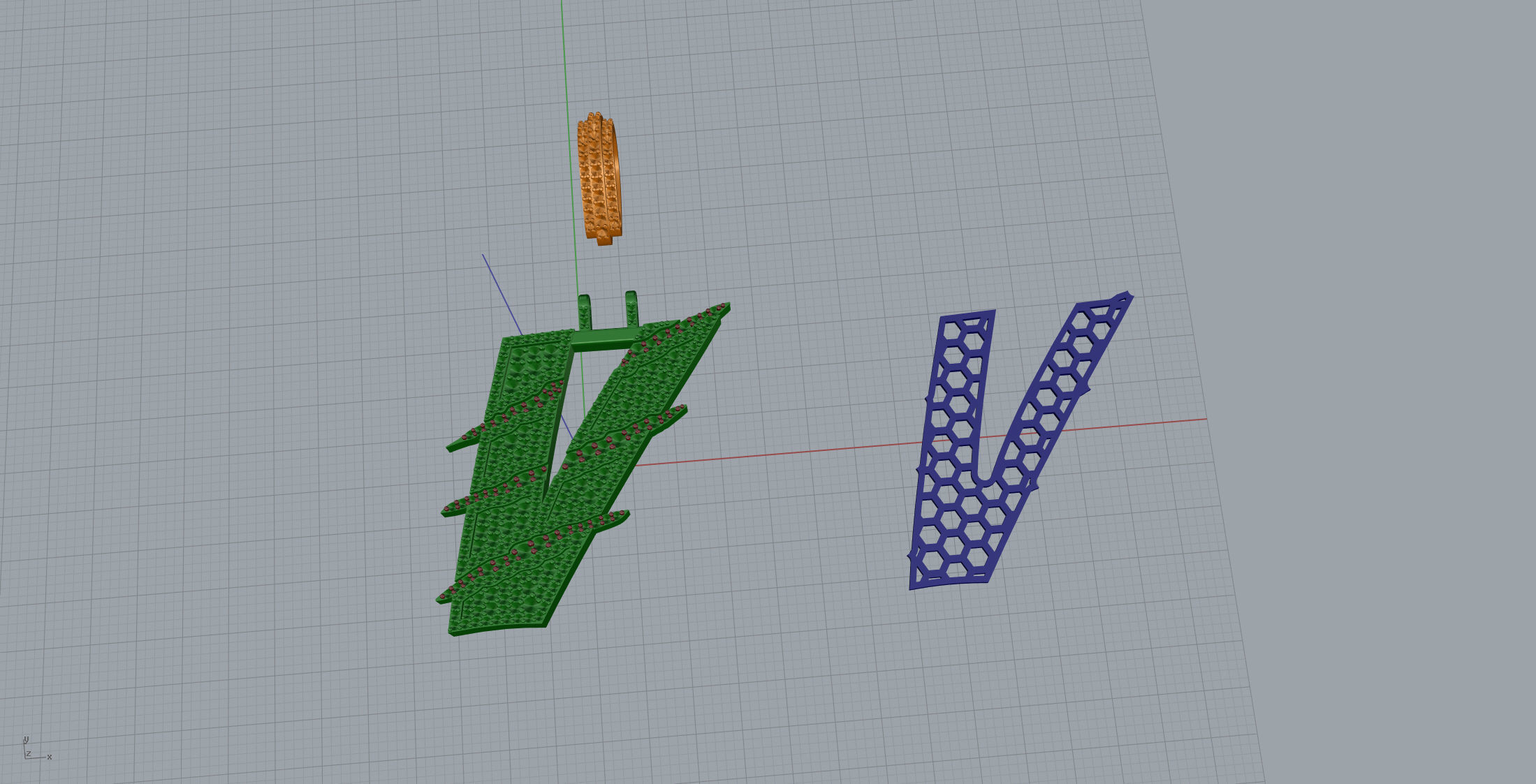 Claw Font V 3D print model_10