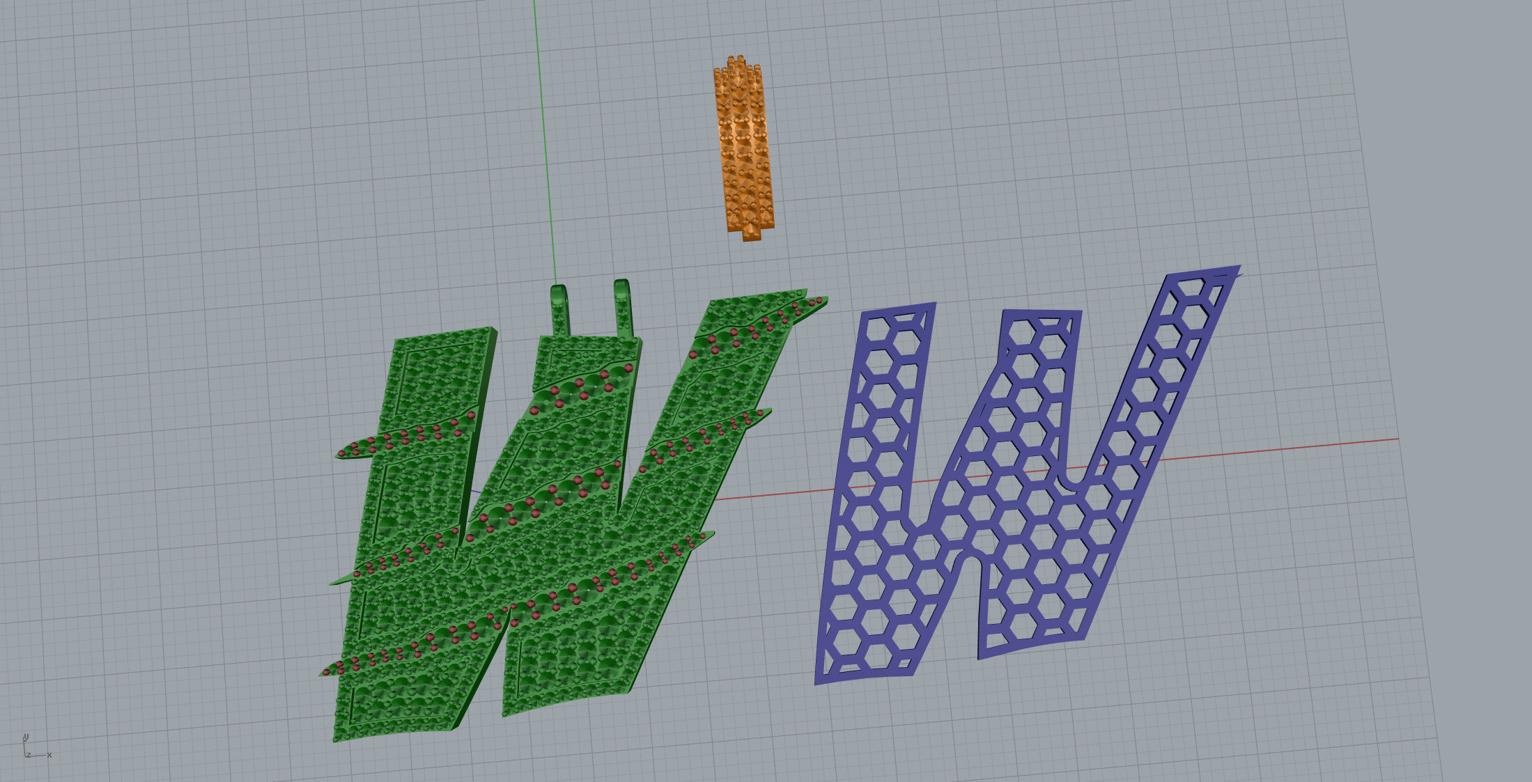 Claw Font W 3D print model_10