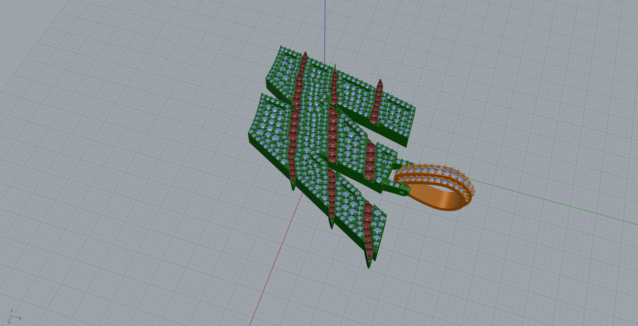 Claw Font W 3D print model_6