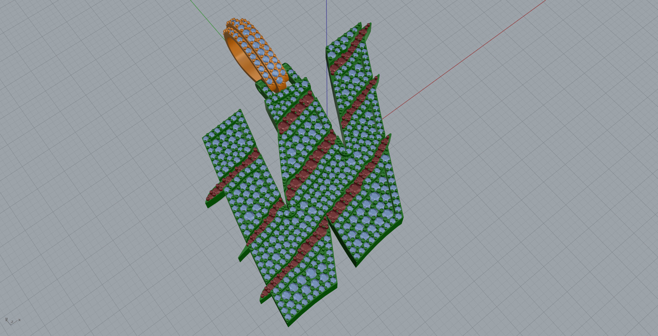 Claw Font W 3D print model_1