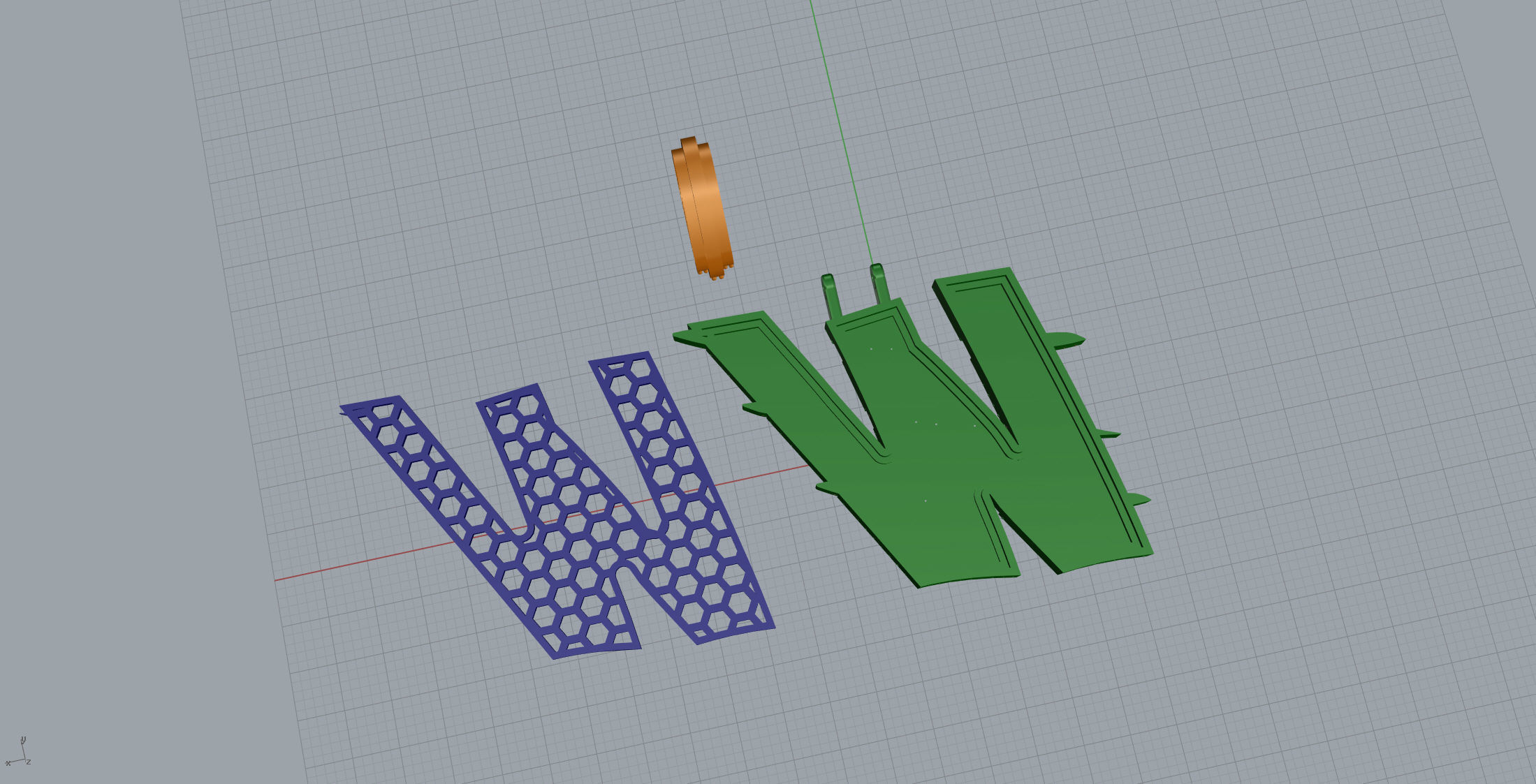 Claw Font W 3D print model_11