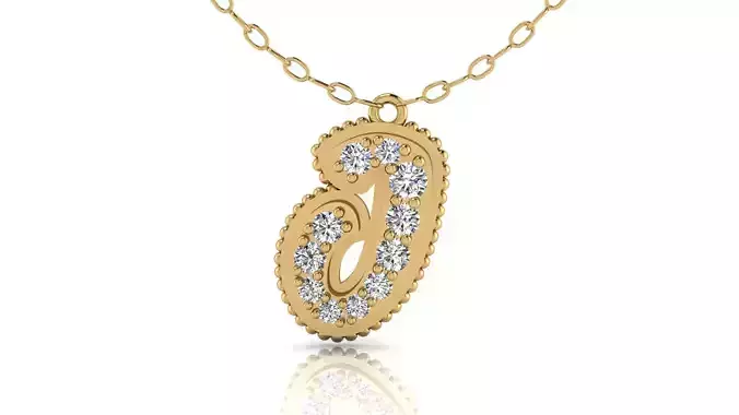 Alphabet Andala Beads Diamond Letter Pendant J