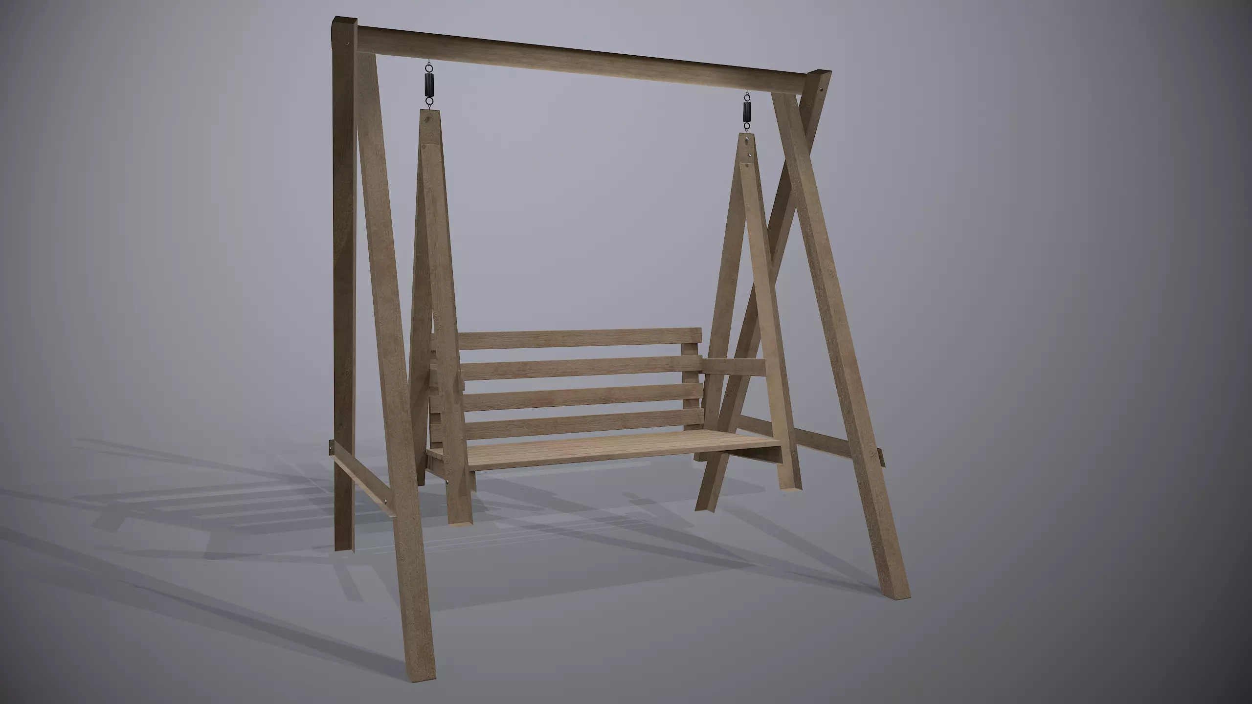 Wooden Swing Chair 3D model