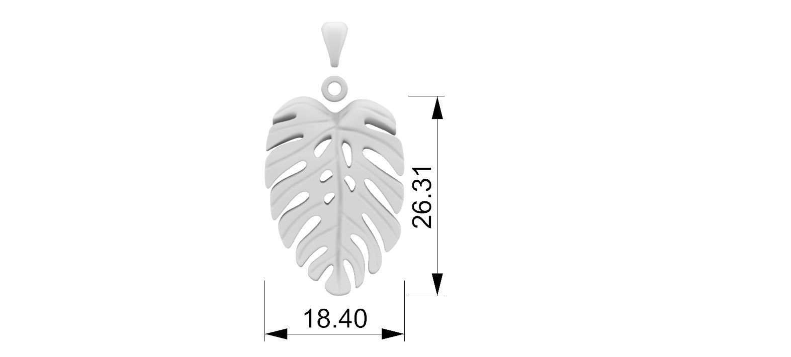 Monstera Deliciosa - Costela de Adao Pendant 3D print model_6
