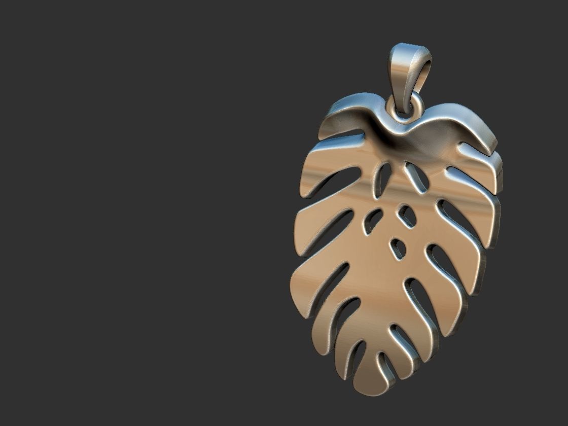 Monstera Deliciosa - Costela de Adao Pendant 3D print model_4