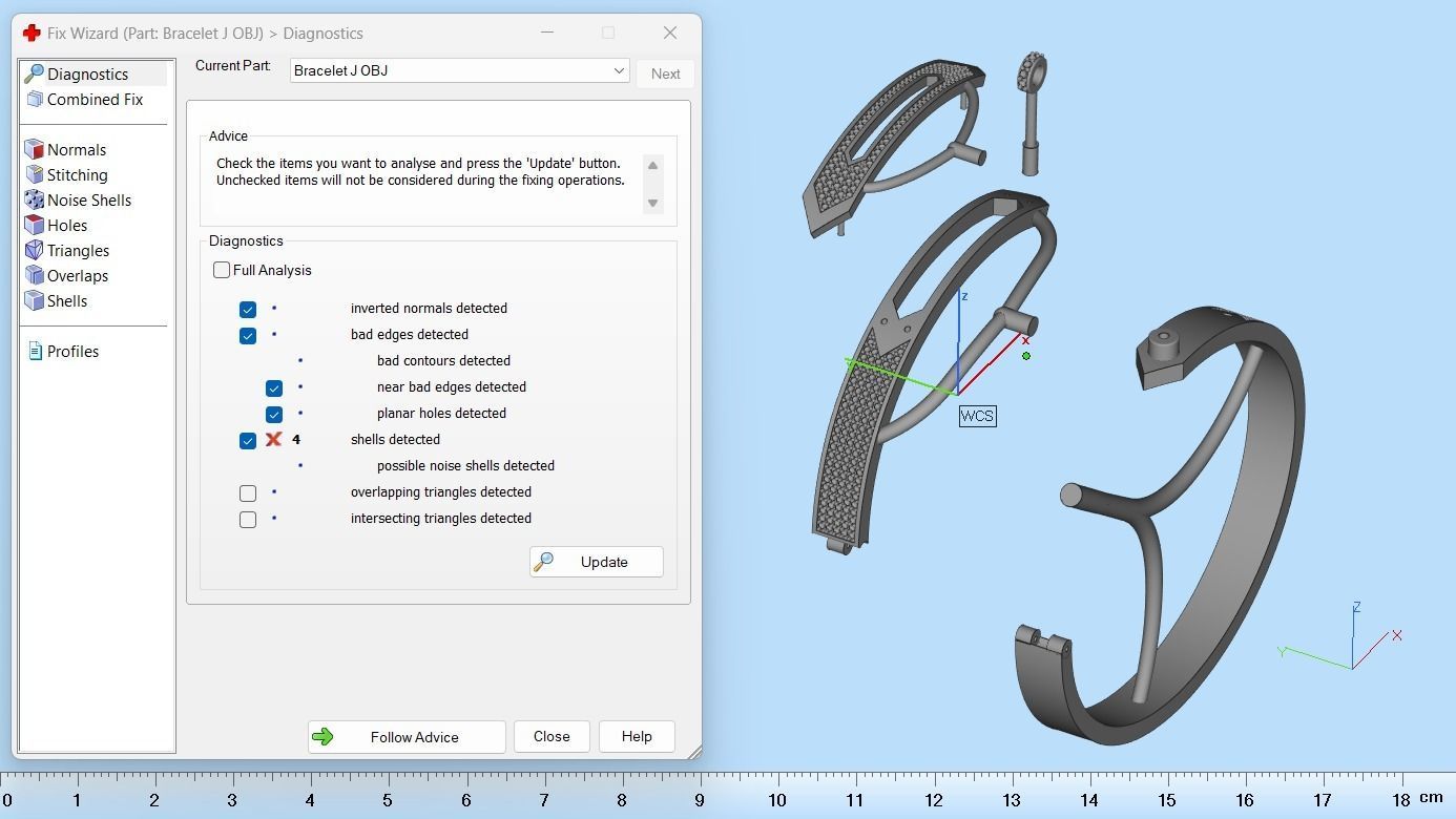 Bracelet Bangle With Diamonds 17 Size N136 3D print model_10