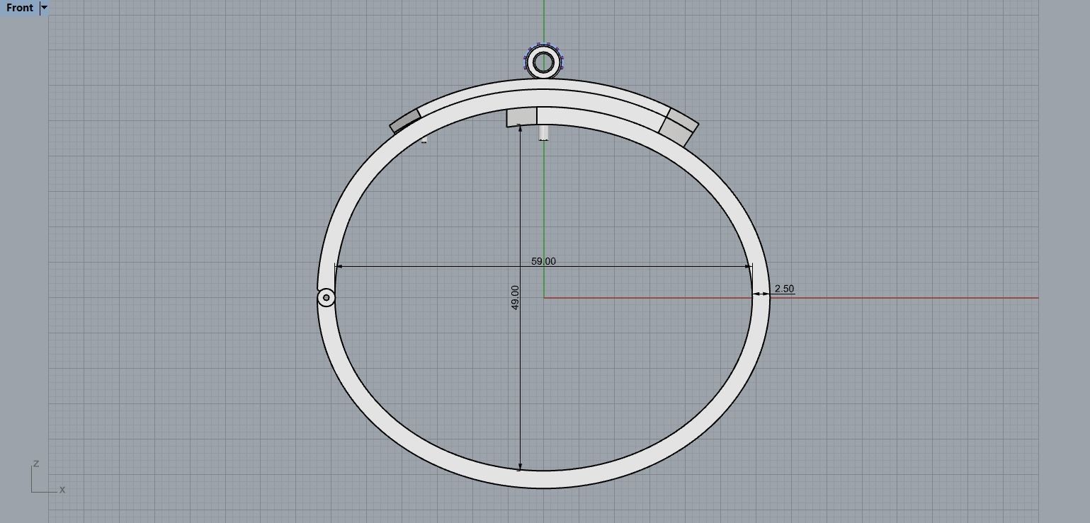 Bracelet Bangle With Diamonds 17 Size N136 3D print model_7