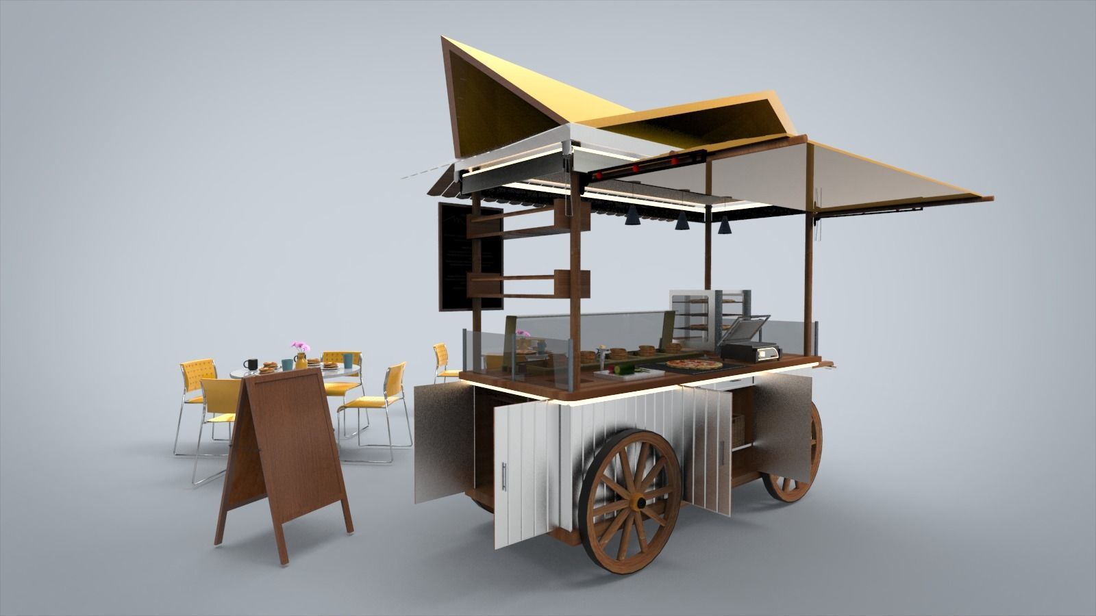 Food Cart 3D model_11