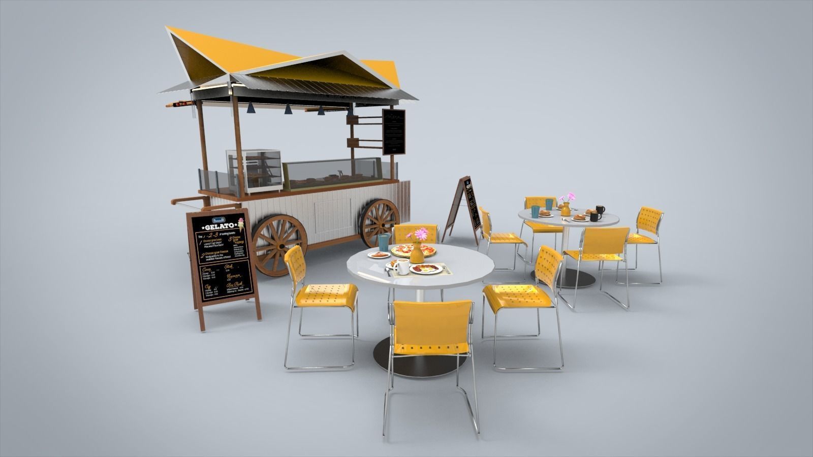 Food Cart 3D model_2