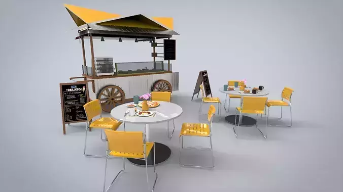 Food Cart 3D model