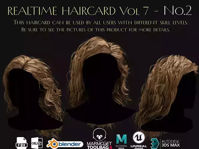 Realtime Haircard Vol 7 - No2 Low-poly 3D model