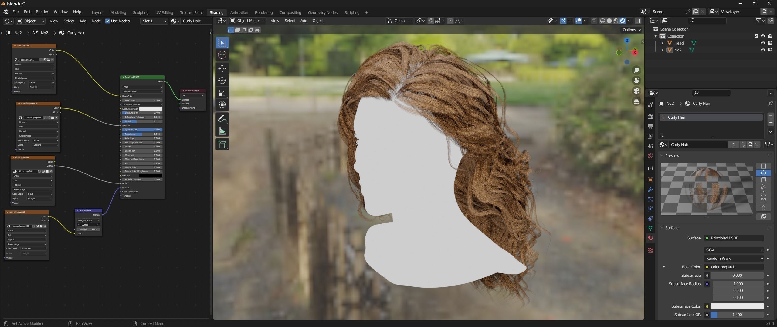 Realtime Haircard No32 Low-poly 3D model_2