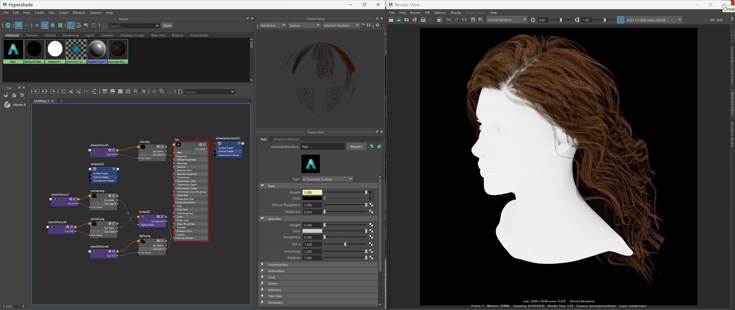 Realtime Haircard No32 Low-poly 3D model_4
