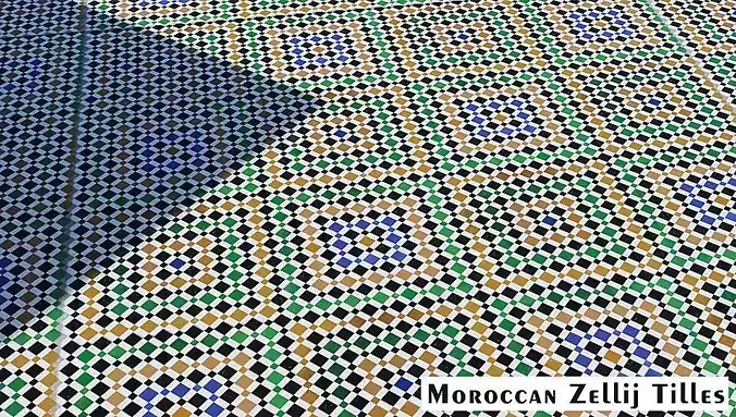 Moroccan Zellij Patern Tiles PBR Scaned Realistic Texture 