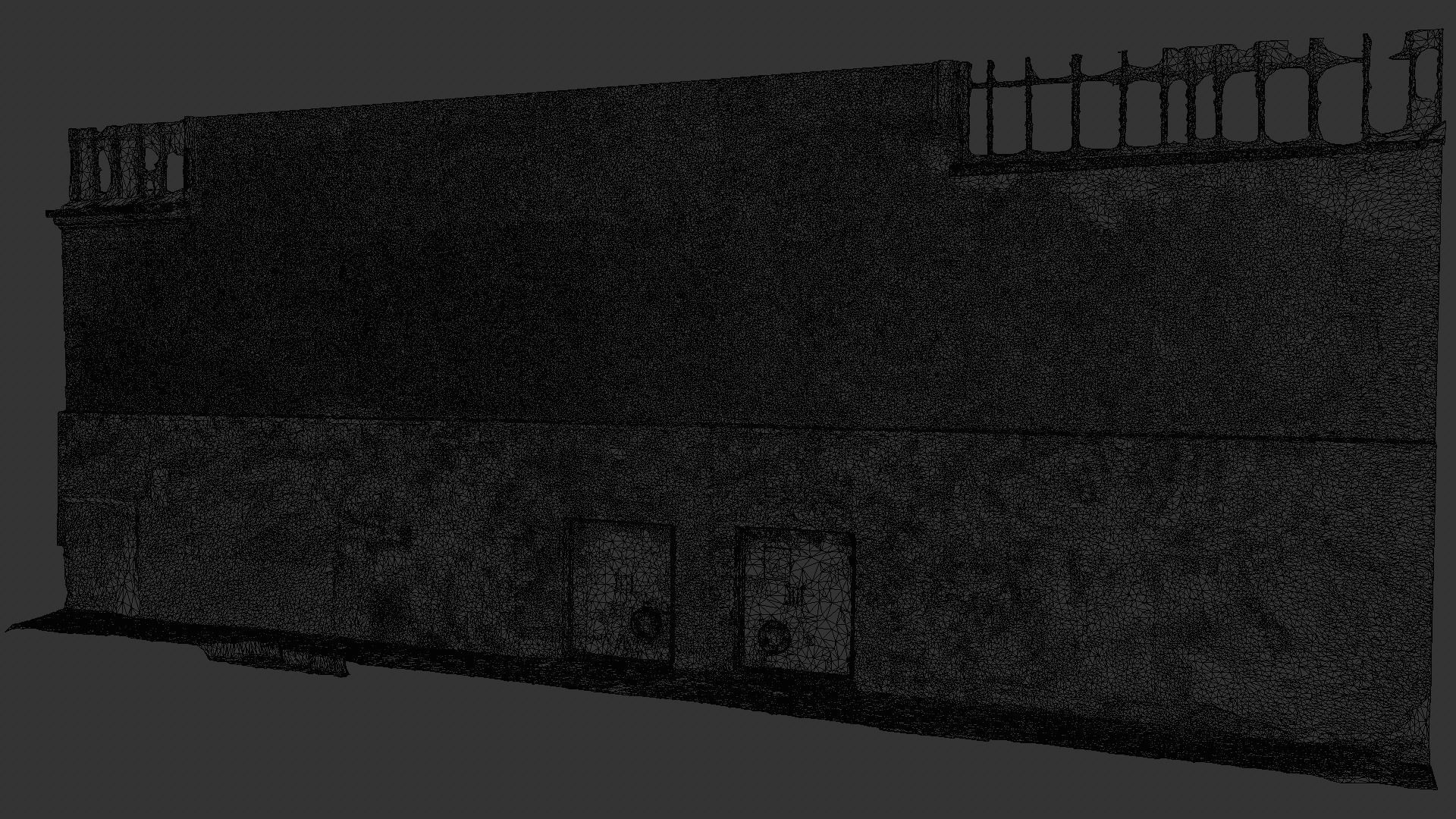 Facade with graffiti 3D model_5