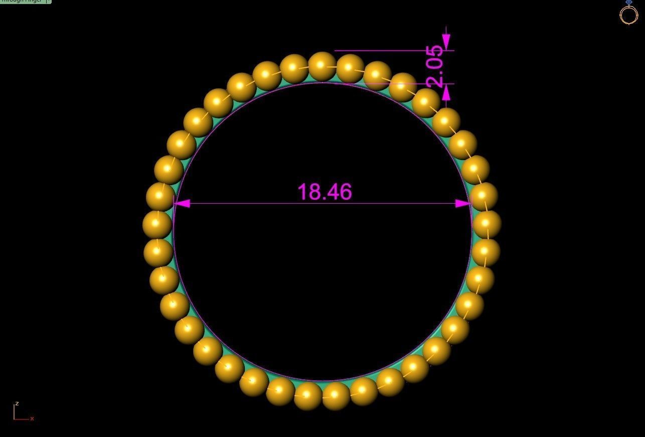 ball and  stone ring van clef 3D print model_5