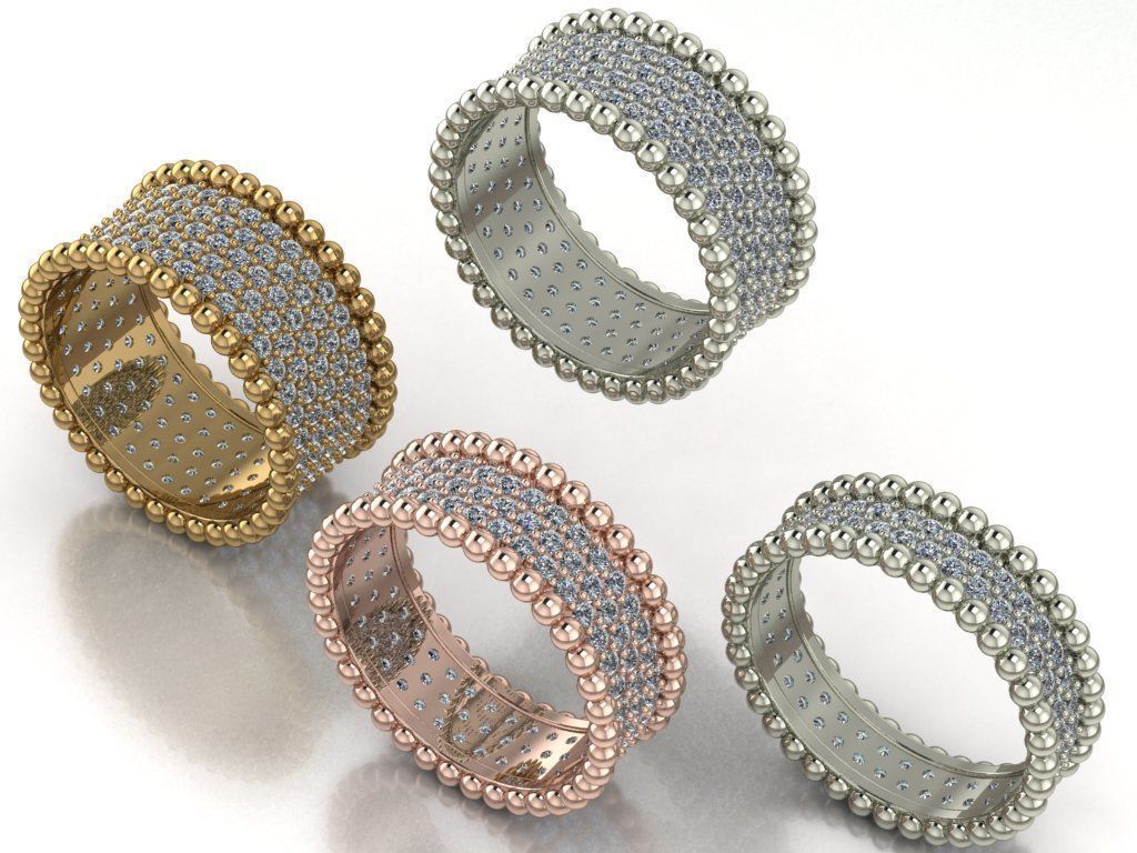 ball and  stone ring van clef 3D print model_3