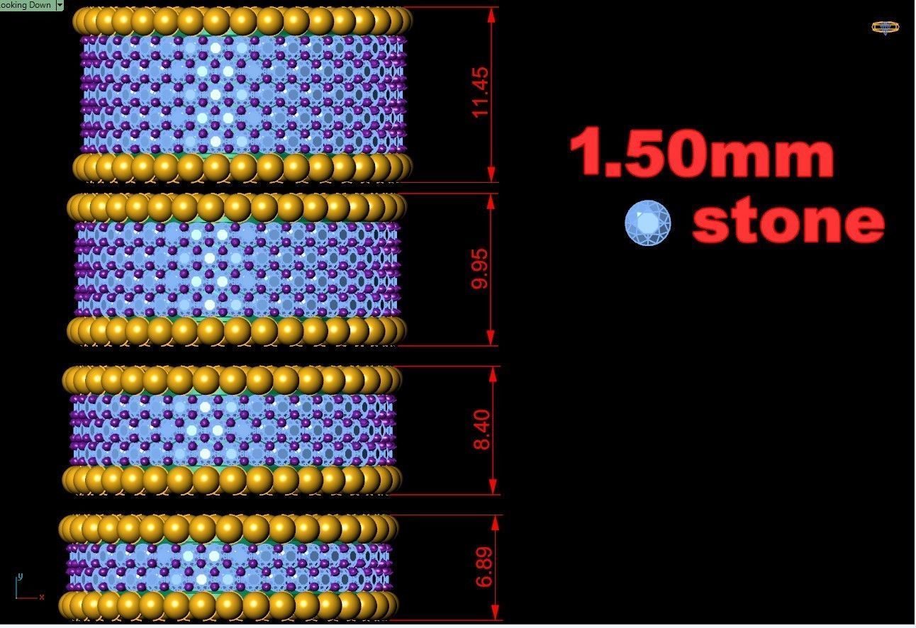 ball and  stone ring van clef 3D print model_4
