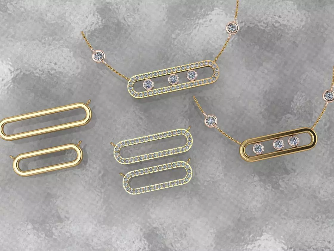 mesika necklace with stone without stones 3D print model_0