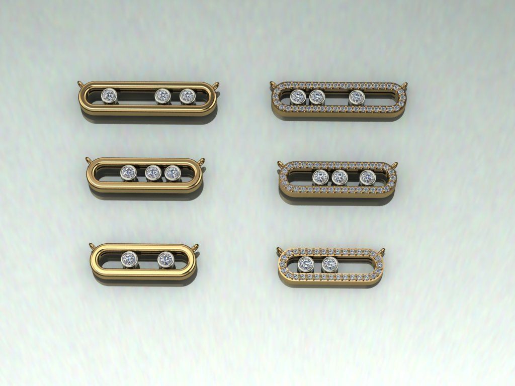 mesika necklace with stone without stones 3D print model_2