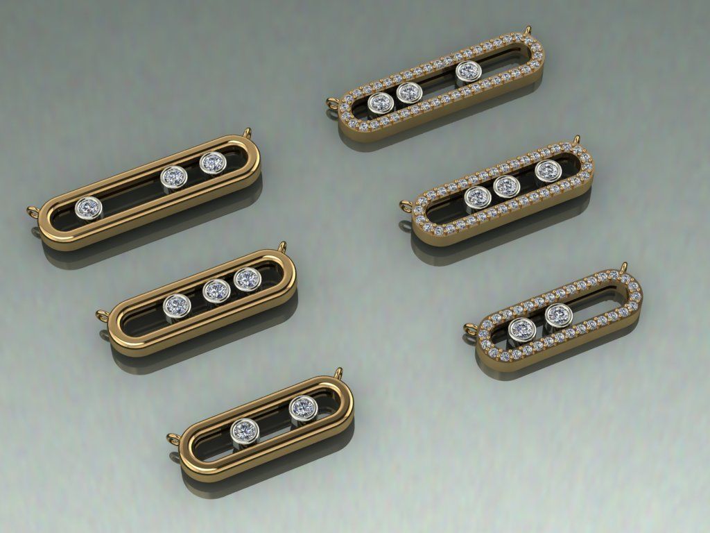 mesika necklace with stone without stones 3D print model_1