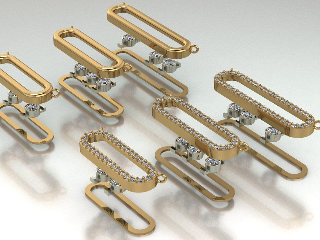 mesika necklace with stone without stones 3D print model_3