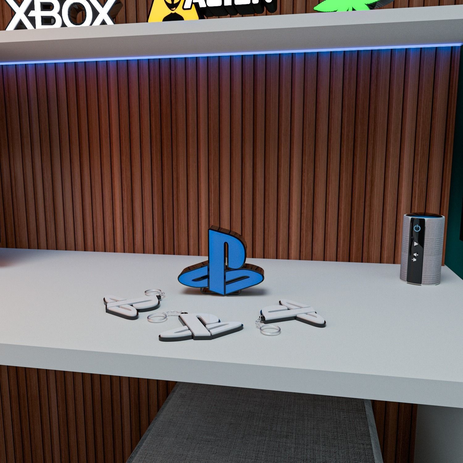 PLAYSTATION LAMP LED 3D print model_2