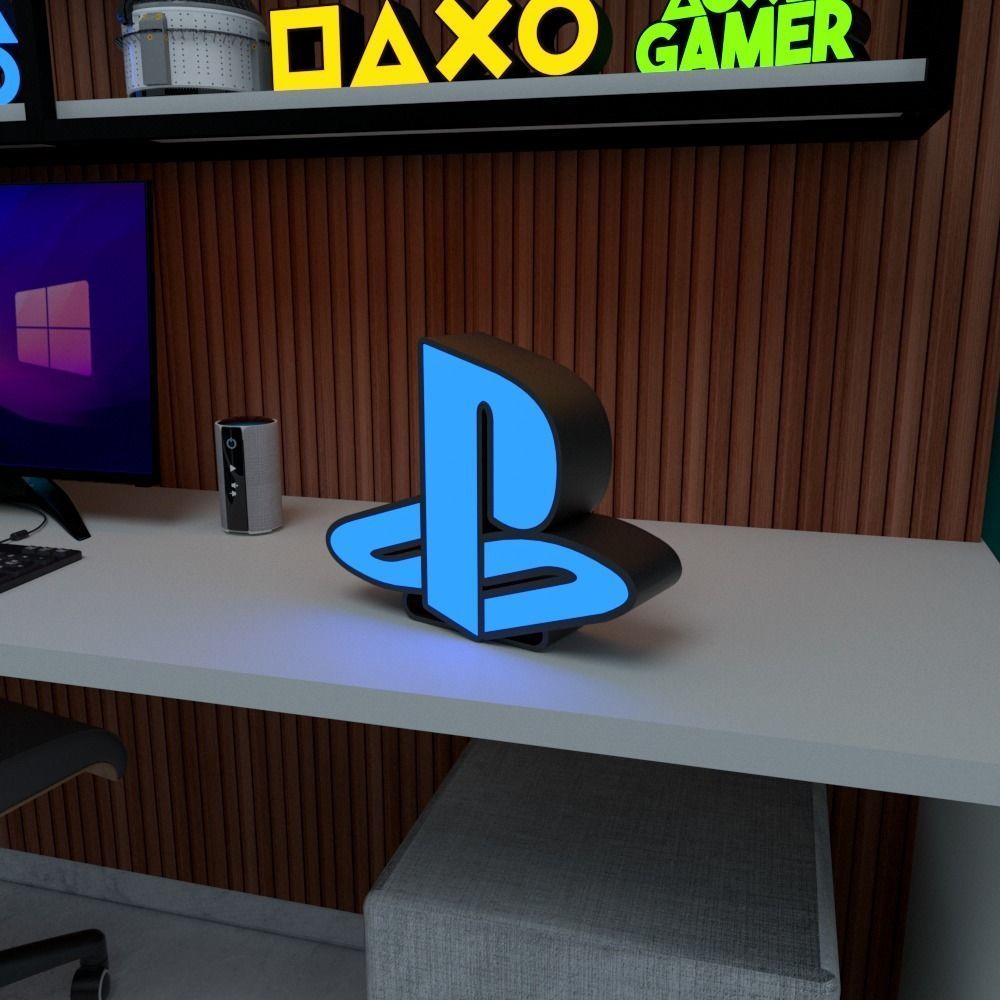 PLAYSTATION LAMP LED 3D print model_1