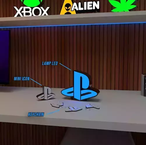 PLAYSTATION LAMP LED 3D print model