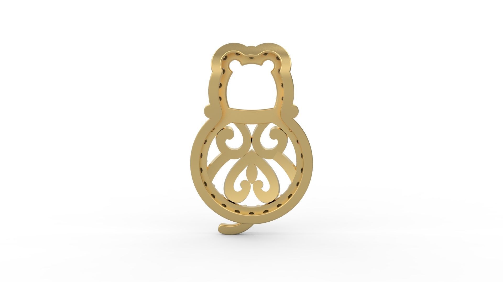 Cat Pendant 02 3D print model_4