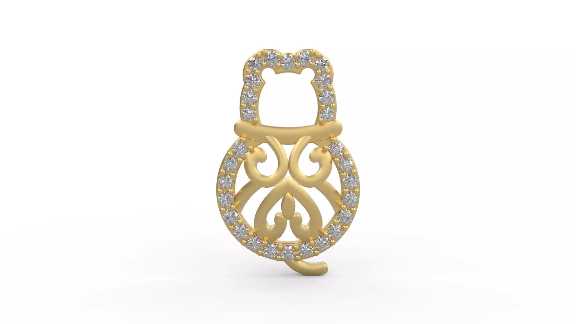 Cat Pendant 02 3D print model_0