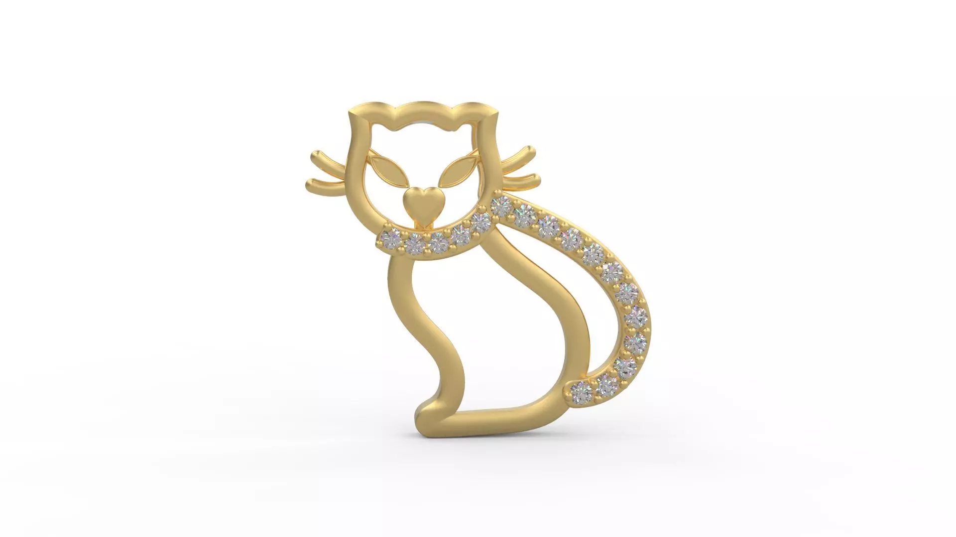 Cat Pendant 03 3D print model_0