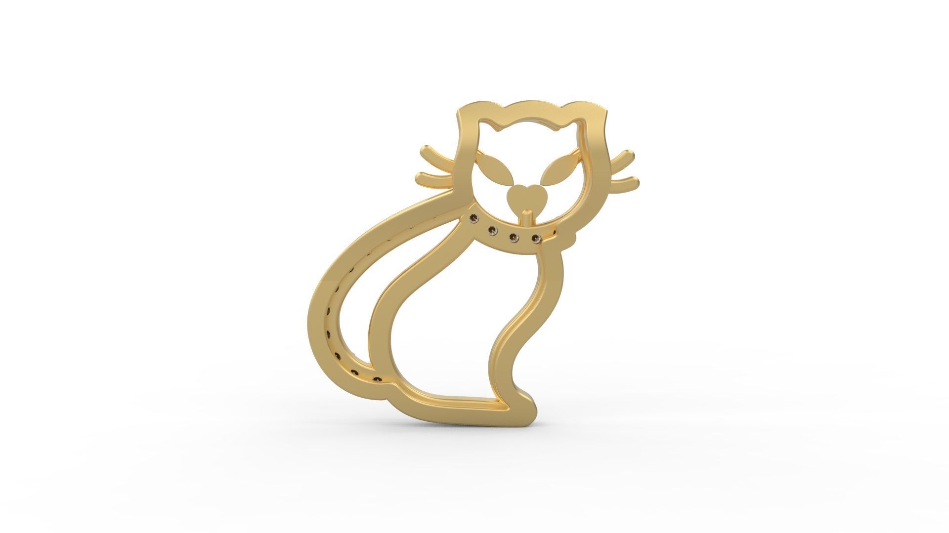 Cat Pendant 03 3D print model_4